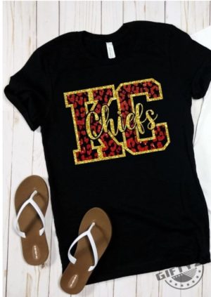 Kansas City Chiefs Tshirt Glitter Bling Leopard Hoodie Or Sweatshirt Kc Chiefs Bling Shirt giftyzy 2