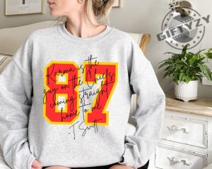 Karma 87 Shirt Karma Is The Guy On The Chiefs Tshirt In My Chiefs Era Sweatshirt Taylor And Travis Hoodie Nfl Football Fan Kansas City Chiefs Shirt giftyzy 2