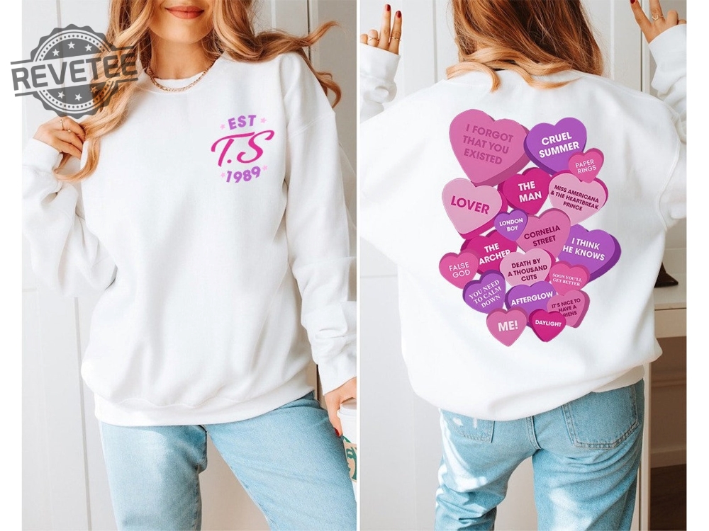 Swiftie Valentine Shirt 2 Sided Swiftie Valentines Day Gift Conversation Hearts Retro Tee Ts Est 1989 Version Shirts For Lovers Unique