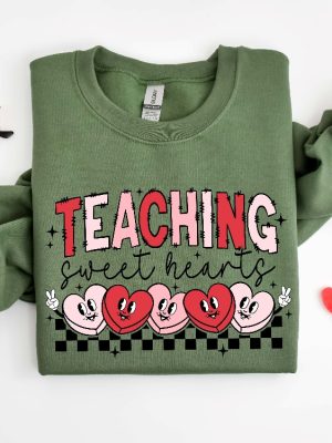 Valentines Day Teacher Sweatshirt Teaching Sweethearts Teacher Shirts Teacher Valentines Day Gift Valentines Day Coloring Pages Unique revetee 2