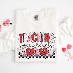 Valentines Day Teacher Sweatshirt Teaching Sweethearts Teacher Shirts Teacher Valentines Day Gift Valentines Day Coloring Pages Unique revetee 3