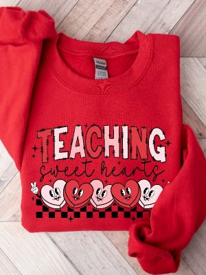 Valentines Day Teacher Sweatshirt Teaching Sweethearts Teacher Shirts Teacher Valentines Day Gift Valentines Day Coloring Pages Unique revetee 4