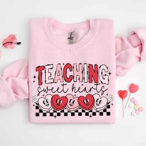 Valentines Day Teacher Sweatshirt Teaching Sweethearts Teacher Shirts Teacher Valentines Day Gift Valentines Day Coloring Pages Unique revetee 5