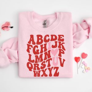 Cute Teacher Valentine Shirt Teacher Alphabet Shirt Back To School Shirt Love Shirt Teacher Tee Teacher Shirtvalentine Teacher Shirt Unique revetee 2