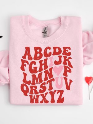 Cute Teacher Valentine Shirt Teacher Alphabet Shirt Back To School Shirt Love Shirt Teacher Tee Teacher Shirtvalentine Teacher Shirt Unique revetee 2