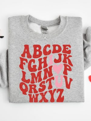 Cute Teacher Valentine Shirt Teacher Alphabet Shirt Back To School Shirt Love Shirt Teacher Tee Teacher Shirtvalentine Teacher Shirt Unique revetee 3