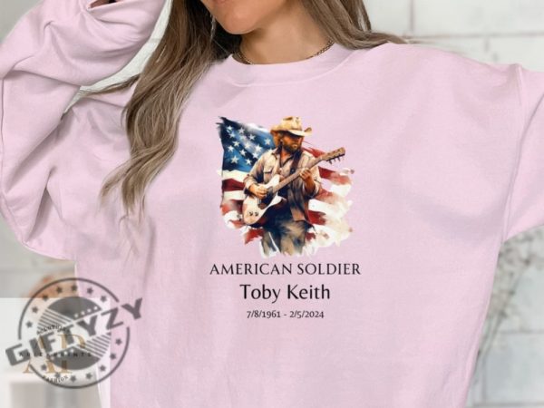 Toby Keith Tribute Unisex Shirt American Soldier Memorial Tshirt Country Music Legend Homage Hoodie Trending Sweatshirt Thoughtful Fan Gift giftyzy 1