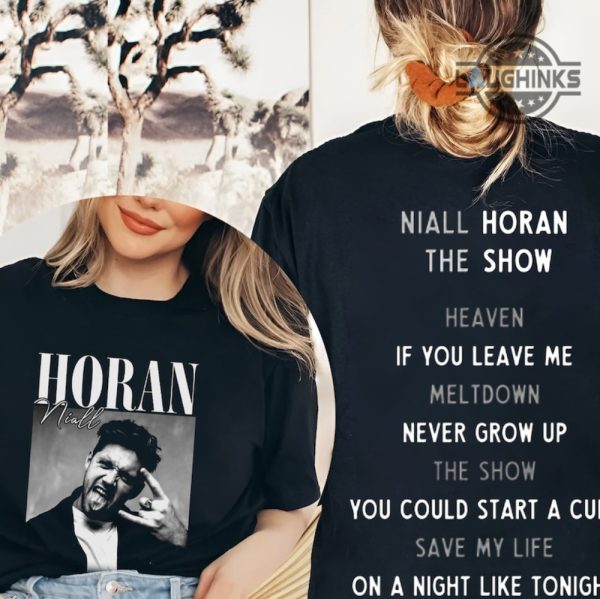 niall horan t shirt sweatshirt hoodie mens womens the show 2024 2 sided shirt niall horan vintage tee one direction concert tour fan gift never grow up laughinks 2