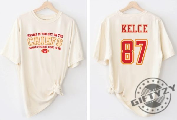 Karma Football Chiefs Shirt Gameday Tshirt Travis Kelce Sweatshirt Football Fan Hoodie Kelce 87 Gym Sport Fan Shirt giftyzy 2