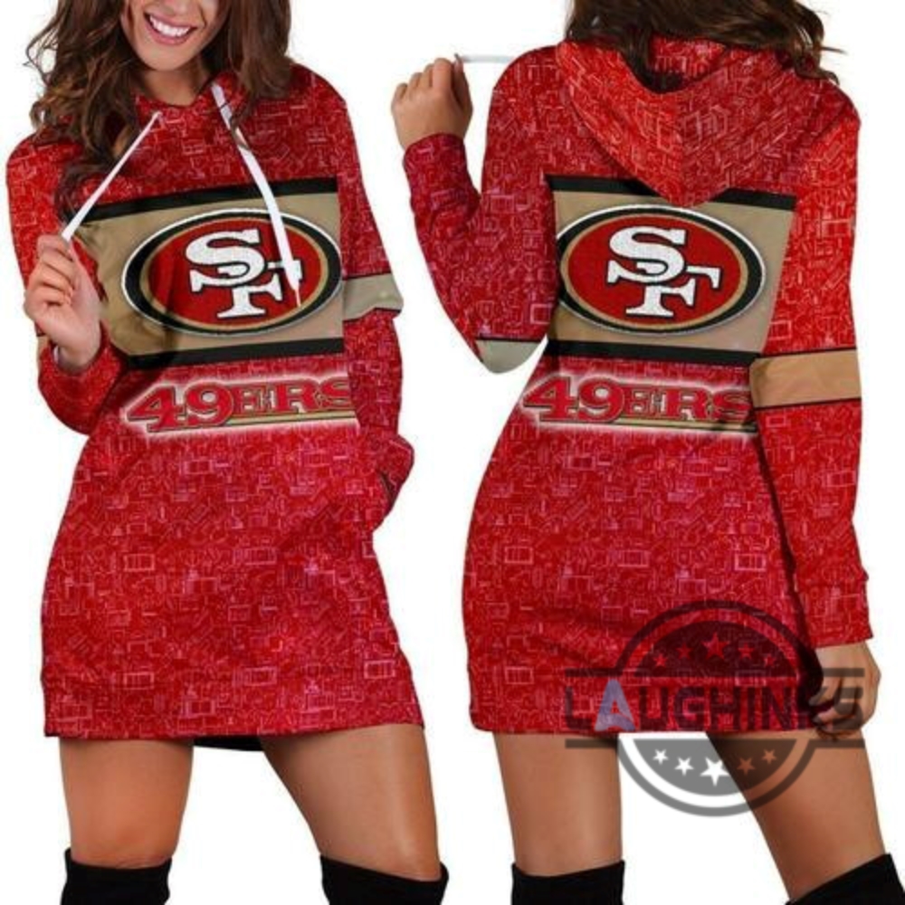 San Francisco 49Ers Hoodie Dress Sweater Dress Sweatshirt Dress 3D All Over Print For Women Hoodie Sf 49Ers Football Hooded Dress Nfl Gift For Fans