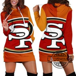 san francisco 49ers hoodie dress sweater dress sweatshirt dress 3d all over print for women hoodie sf 49ers football hooded dress nfl gift for fans laughinks 1 3