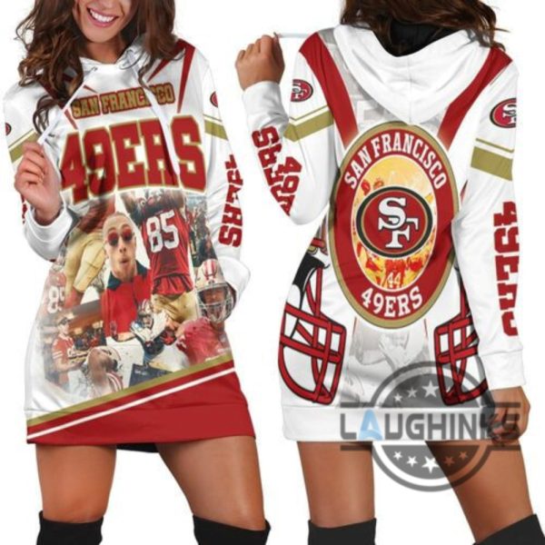 nfc west division san francisco 49ers hoodie dress sweater dress sweatshirt dress sf 49ers football hooded dress nfl gift for fans laughinks 1