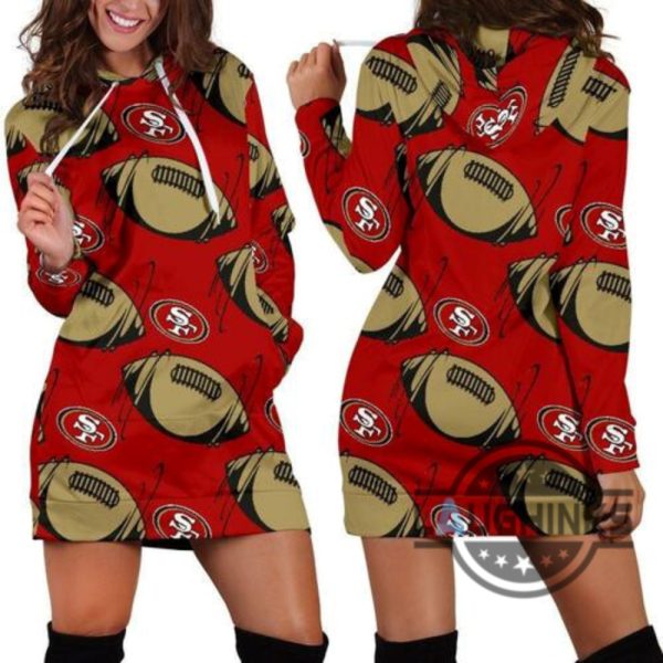 san francisco 49ers hoodie dress sweater dress sweatshirt dress 3d all over print for women hoodie sf 49ers football hooded dress nfl gift for fans laughinks 1 8