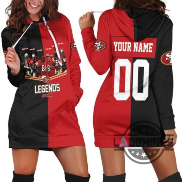 san francisco 49ers legends signed 3d hoodie dress sweater dress sweatshirt dress sf 49ers football hooded dress nfl gift for fans laughinks 1