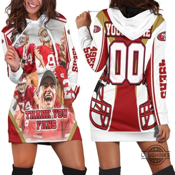 san francisco 49ers nfc west division super bowl 2021 personalized hoodie dress sweater dress sweatshirt dress sf 49ers football hooded dress nfl gift for fans laughinks 1