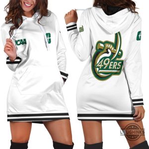 charlotte 49ers ncaa classic white with mascot logo gift for charlotte 49ers fans hoodie dress sweater dress sweatshirt dress sf 49ers football hooded dress nfl gift for fans laughinks 1