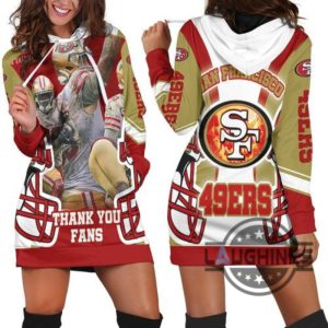 san francisco 49ers thank you fans hoodie dress sweater dress sweatshirt dress sf 49ers football hooded dress nfl gift for fans laughinks 1