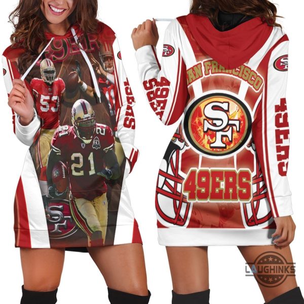 san francisco 49ers nfc west division 2021 super bowl for fans hoodie dress sweater dress sweatshirt dress sf 49ers football hooded dress nfl gift for fans laughinks 1