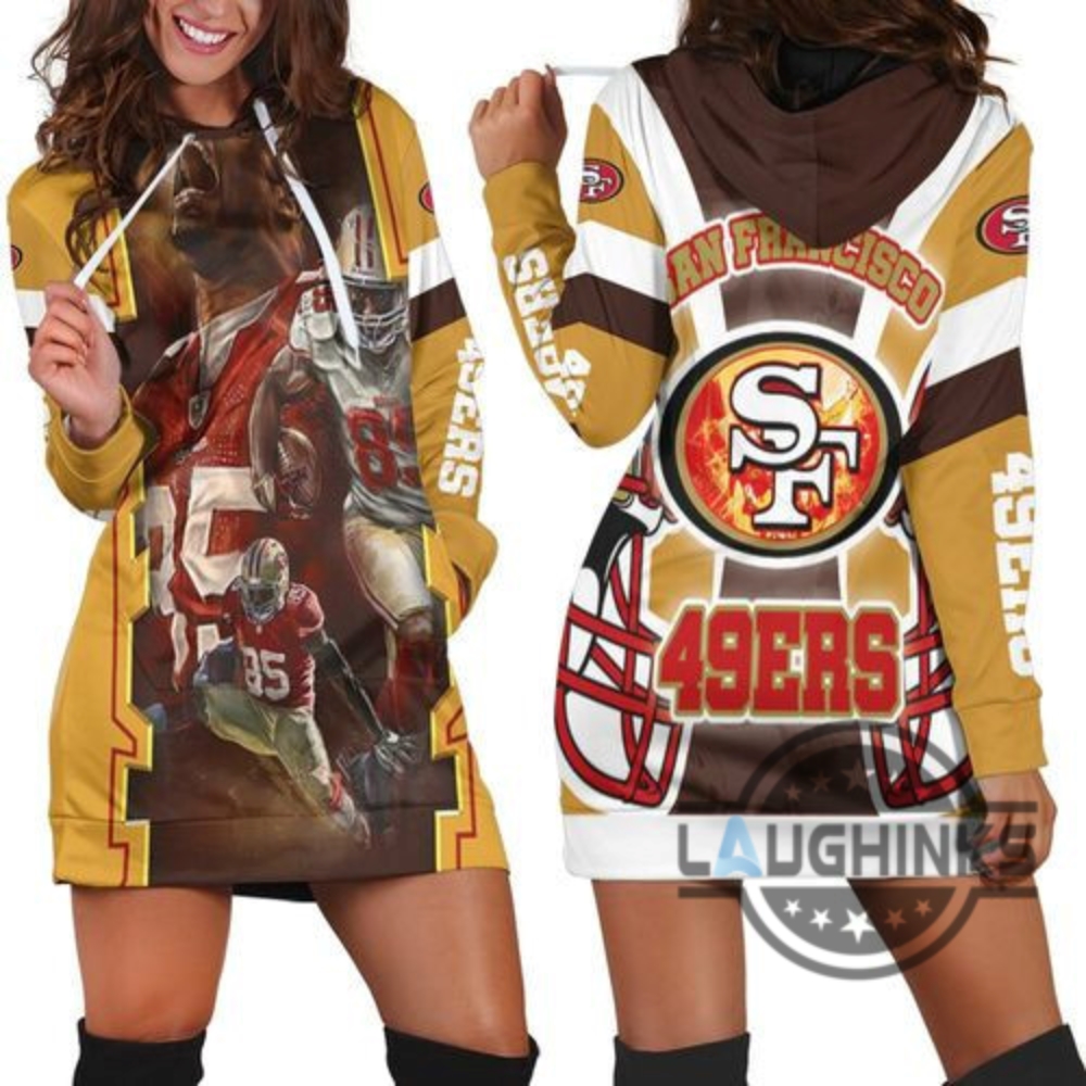 San Francisco 49Ers 2021 Art Hoodie Dress Sweater Dress Sweatshirt Dress Sf 49Ers Football Hooded Dress Nfl Gift For Fans