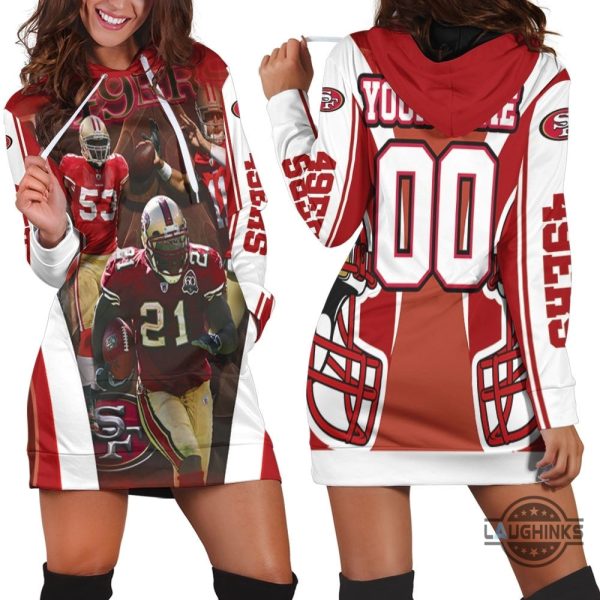 san francisco 49ers nfc west division 2021 super bowl for fans personalized hoodie dress sweater dress sweatshirt dress sf 49ers football hooded dress nfl gift for fans laughinks 1 2