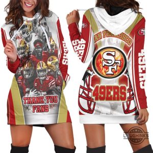 san francisco 49ers thank you fans nfc west division super bowl 2021 hoodie dress sweater dress sweatshirt dress sf 49ers football hooded dress nfl gift for fans laughinks 1