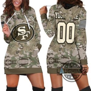 san francisco 49ers camouflage veteran 3d hoodie dress sweater dress sweatshirt dress sf 49ers football hooded dress nfl gift for fans laughinks 1