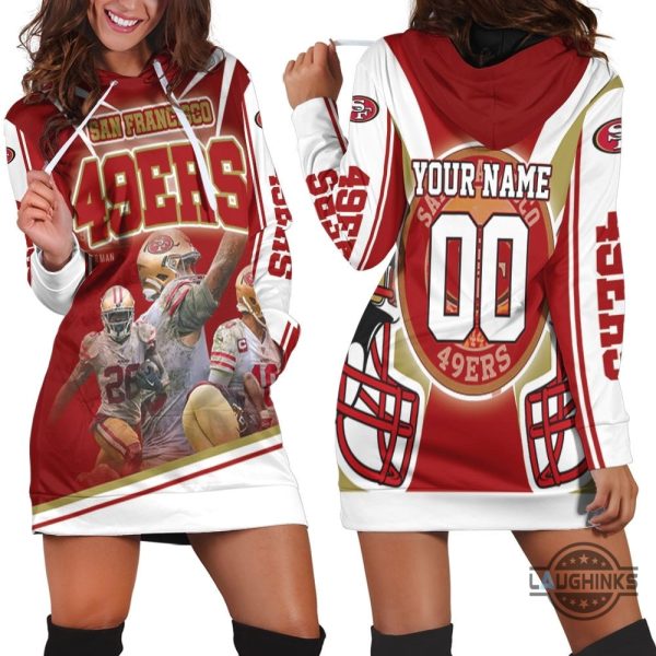 super bowl 2021 san francisco 49ers nfc east champions personalized hoodie dress sweater dress sweatshirt dress sf 49ers football hooded dress nfl gift for fans laughinks 1 2