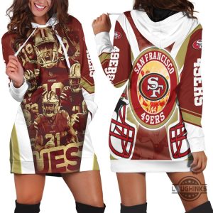 san francisco 49ers 2021 nfc west division super bowl hoodie dress sweater dress sweatshirt dress sf 49ers football hooded dress nfl gift for fans laughinks 1 2