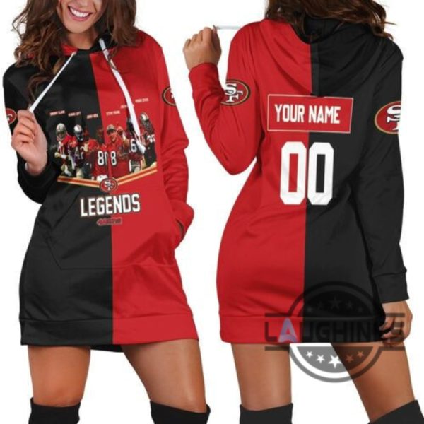 san francisco 49ers legends signed personalized hoodie dress sweater dress sweatshirt dress sf 49ers football hooded dress nfl gift for fans laughinks 1