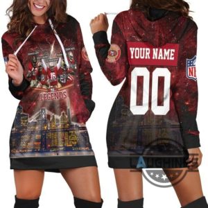 san francisco 49ers city night light galaxy signed 3d hoodie dress sweater dress sweatshirt dress sf 49ers football hooded dress nfl gift for fans laughinks 1 4