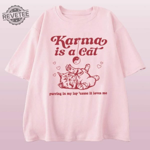 Taylor Swift Karma Is A Cat Shirt Taylor Swift Tortured Poets Taylor Swift New Album 2024 Taylorswift Taylor Swift Tortured Poets Unique revetee 3