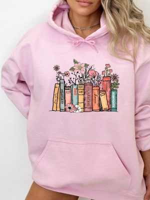 Book Lover Sweatshirt Flower Books Hoodie Gift For Book Lover Reading Shirt Book With Flowers Floral Books Gift For Bookworms Unique revetee 3