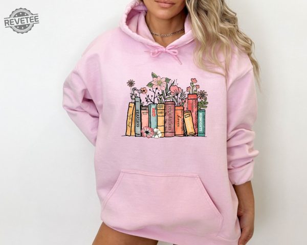 Book Lover Sweatshirt Flower Books Hoodie Gift For Book Lover Reading Shirt Book With Flowers Floral Books Gift For Bookworms Unique revetee 3