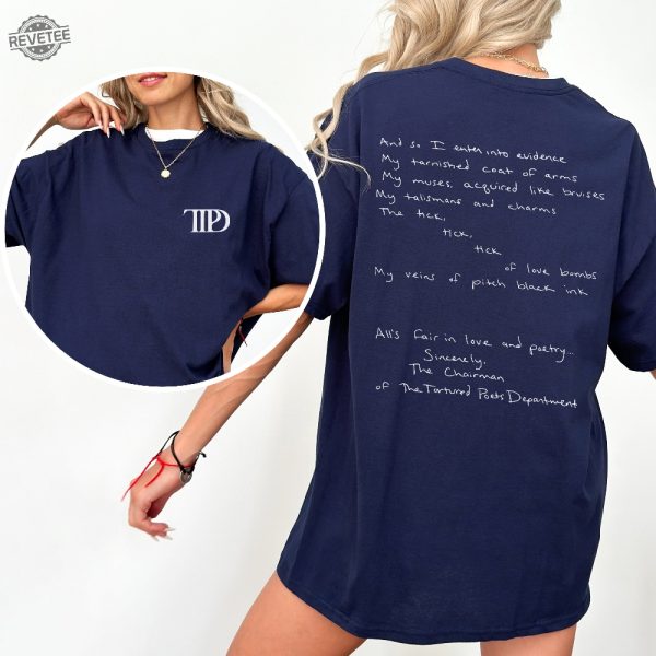 Taylor Swift The Tortured Poets Department Shirt The Tortured Poets Department Tracklist Taylor Swift The Tortured Poets Department Unique revetee 3