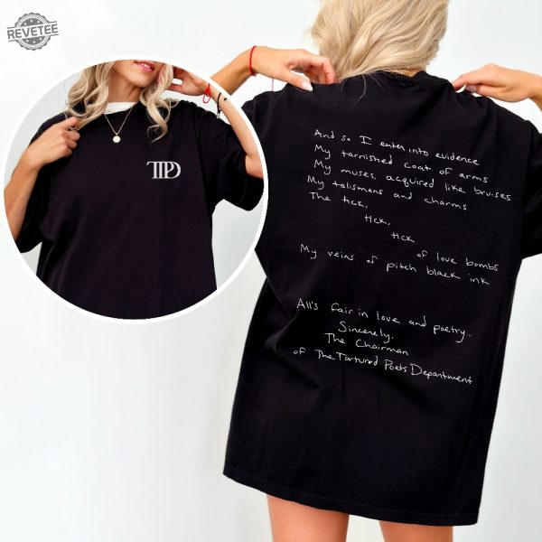 Taylor Swift The Tortured Poets Department Shirt The Tortured Poets Department Tracklist Taylor Swift The Tortured Poets Department Unique revetee 4