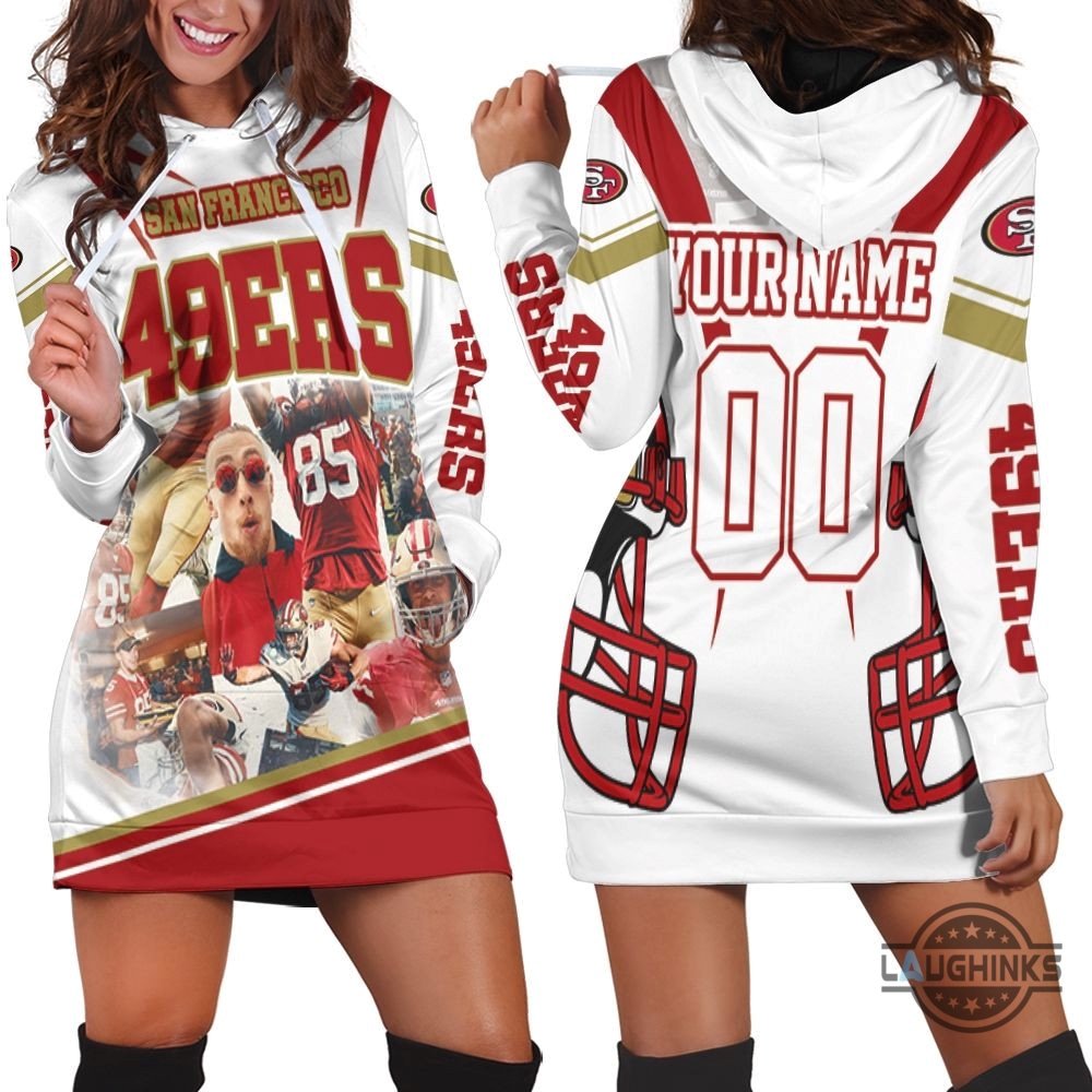 Nfc West Division San Francisco 49Ers Personalized Hoodie Dress Sweater Dress Sweatshirt Dress Sf 49Ers Football Hooded Dress Nfl Gift For Fans