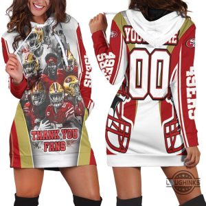 san francisco 49ers thank you fans nfc west division super bowl 2021 personalized hoodie dress sweater dress sweatshirt dress sf 49ers football hooded dress nfl gift for fans laughinks 1