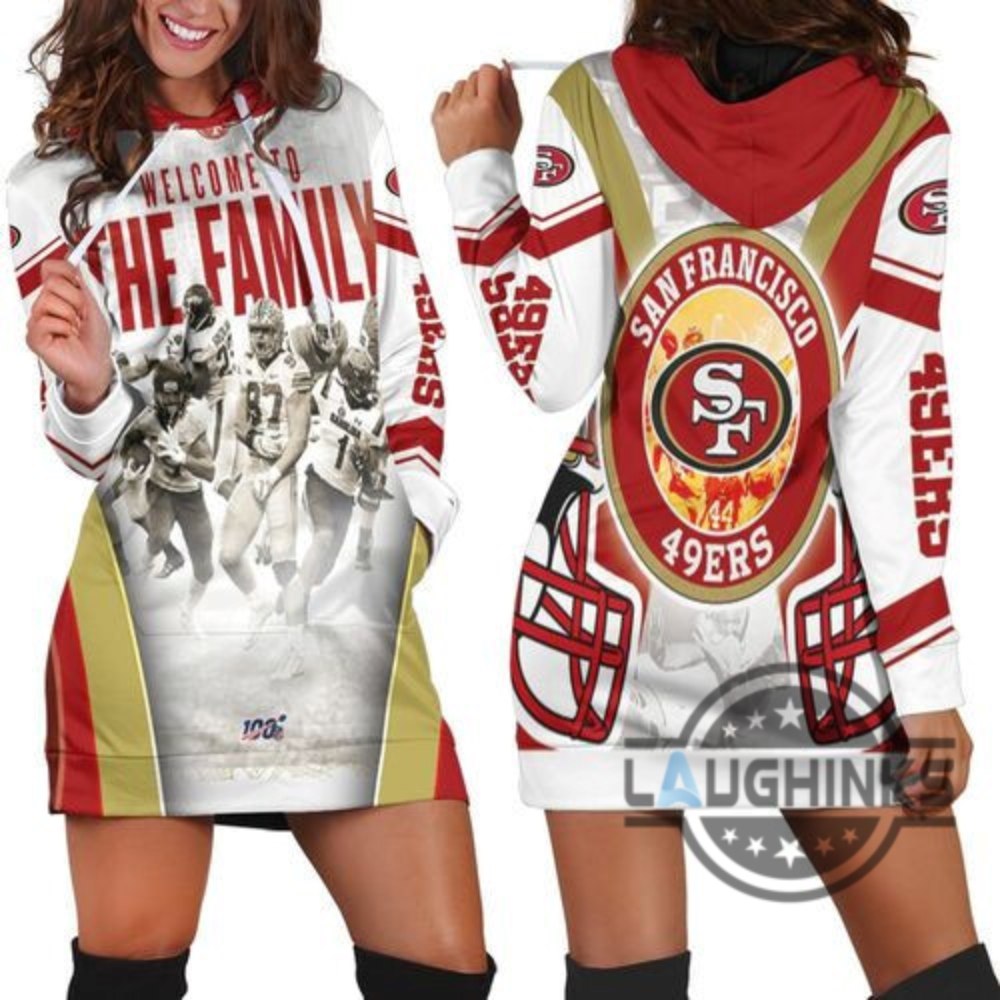 San Francisco 49Ers Welcome To The Family Nfc West Division Super Bowl 2021 Hoodie Dress Sweater Dress Sweatshirt Dress Sf 49Ers Football Hooded Dress Nfl Gift For Fans