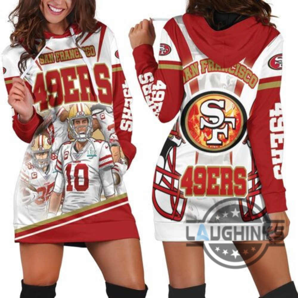 San Francisco 49Ers Nfc West Division 2021 Super Bowl Hoodie Dress Sweater Dress Sweatshirt Dress Sf 49Ers Football Hooded Dress Nfl Gift For Fans