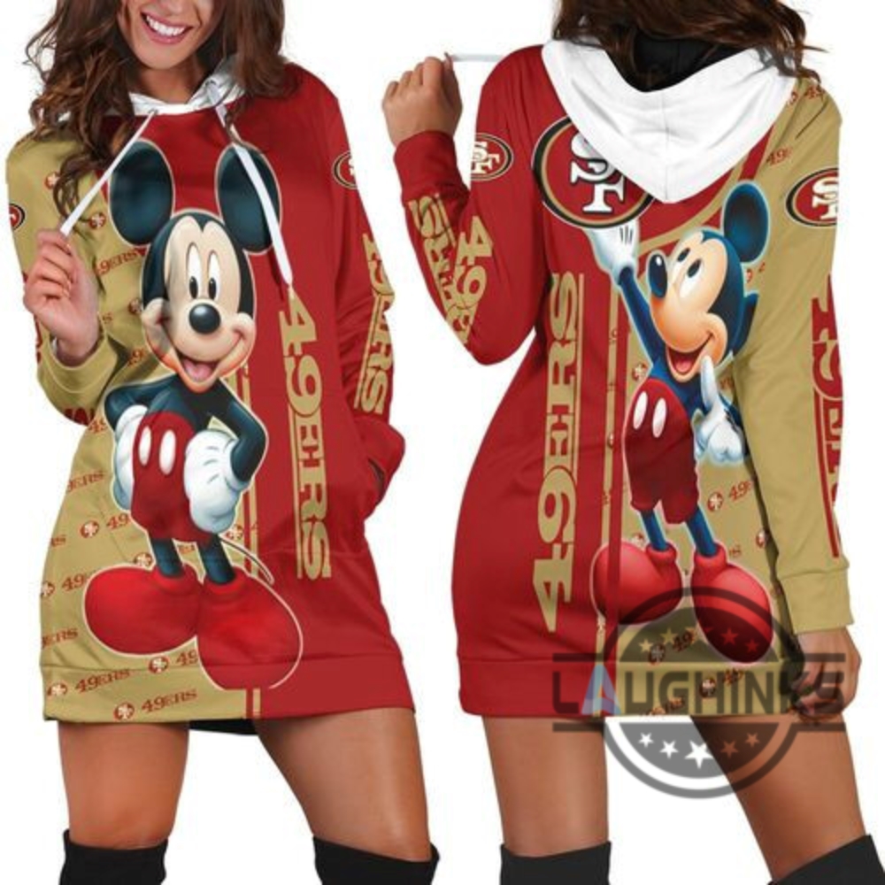 San Francisco 49Ers Fan 3D Hoodie Dress Sweater Dress Sweatshirt Dress Sf 49Ers Football Hooded Dress Nfl Gift For Fans