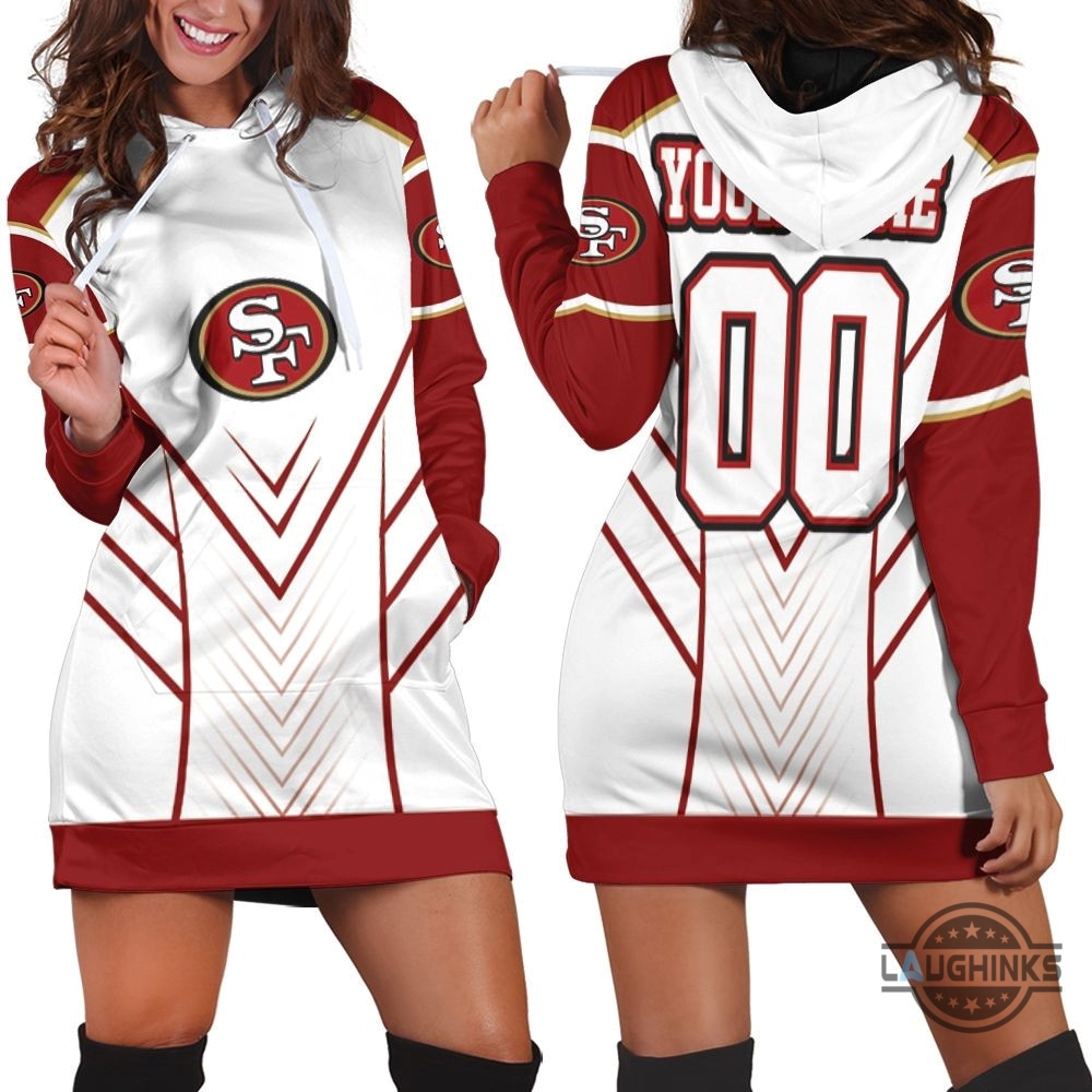 San Francisco 49Ers Nfl Lover 3D Hoodie Dress Sweater Dress Sweatshirt Dress Sf 49Ers Football Hooded Dress Nfl Gift For Fans