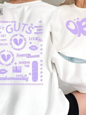 Olivia Guts Tour Track List Aesthetic Sweatshirt Olivia Rodrigo Guts Shirt Album Tracklist Tee Olivia Rodrigo Merch Teenager Girl Gifts Unique revetee 3