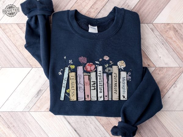 Albums As Books Shirt Trendy Aesthetic For Book Lovers Crewneck Shirt Folk Music Shirt Country Music Shirt Rack Music Shirt Book Lover Unique revetee 5