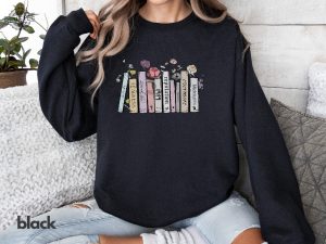 Albums As Books Shirt Trendy Aesthetic For Book Lovers Crewneck Shirt Folk Music Shirt Country Music Shirt Rack Music Shirt Book Lover Unique revetee 3 1