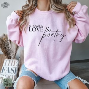 Alls Fair In Love And Poetry Sweatshirt Taylor Swift Super Bowl Outfit Taylor Swift And Travis Kelce Super Bowl Shirts Kansas City Cheifs Unique revetee 5