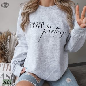 Alls Fair In Love And Poetry Sweatshirt Taylor Swift Super Bowl Outfit Taylor Swift And Travis Kelce Super Bowl Shirts Kansas City Cheifs Unique revetee 6