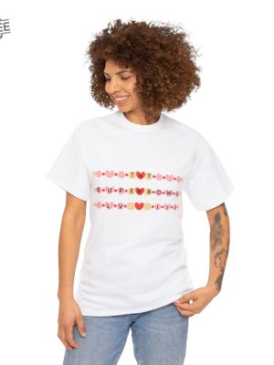 Tnt Taylor Swift Super Bowl Friendship Bracelet Unisex Cotton Tee Taylor Swift Super Bowl Outfit Taylor Swift And Travis Kelce Unique revetee 3