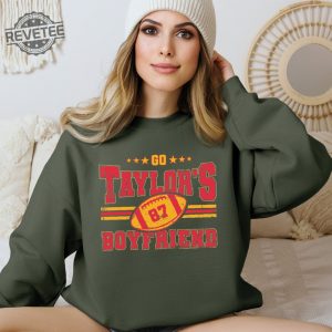 Go Boyfriend Sweatshirt Go Boyfriend Sweater Taylor Swift Super Bowl Outfit Taylor Swift And Travis Kelce Super Bowl Shirts Kansas City Cheifs Unique revetee 3