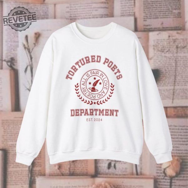 Tortured Poet Era Sweatshirt Swift Merch Ts11 Crewneck Colligate Academia Style Taylor Fan Gift Poet Department Alls Fair In Love Unique revetee 2