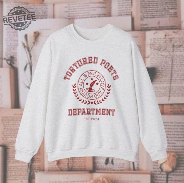 Tortured Poet Era Sweatshirt Swift Merch Ts11 Crewneck Colligate Academia Style Taylor Fan Gift Poet Department Alls Fair In Love Unique revetee 5